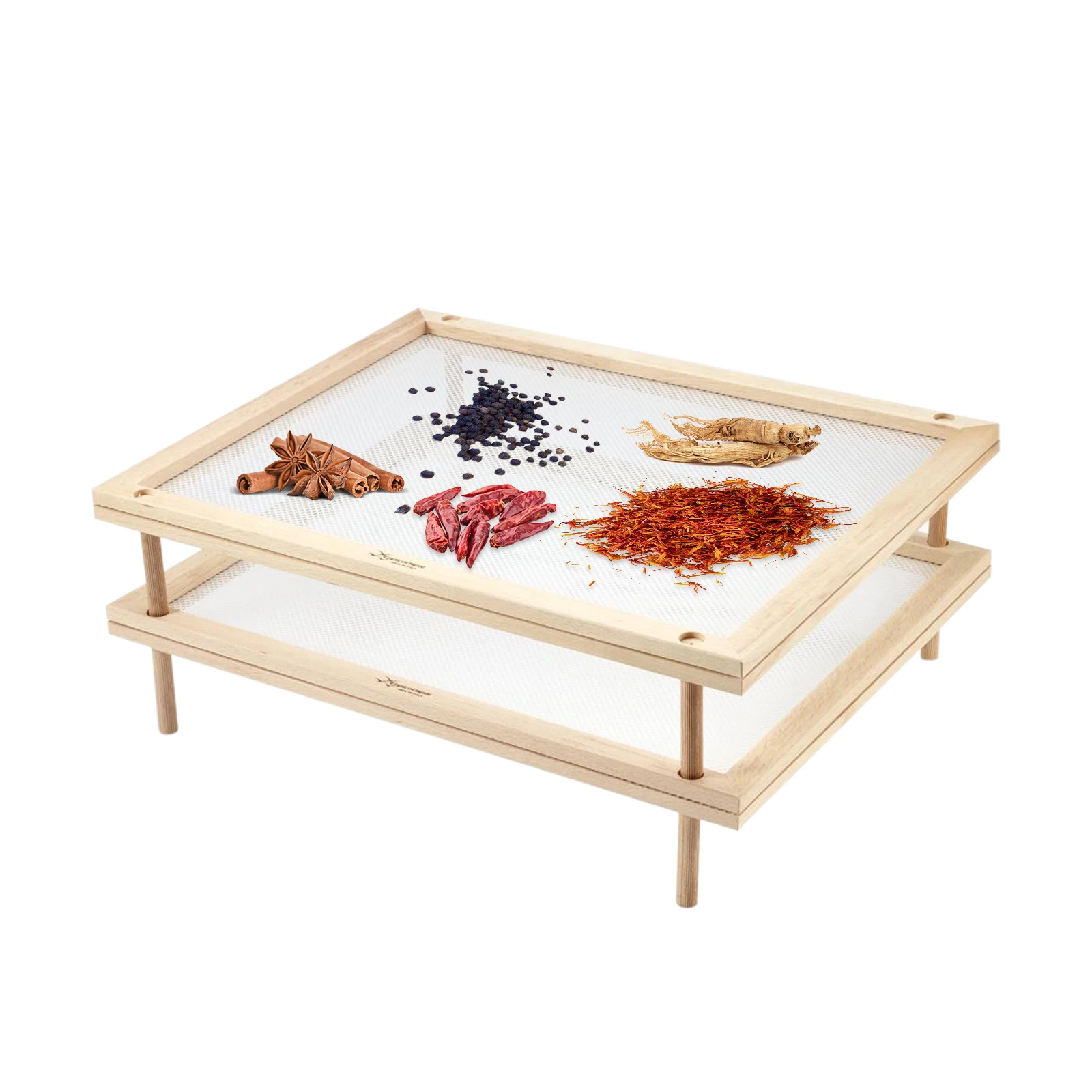 

Multipurpose Drying Support Reusable Mesh Food Dryer Holder Stackable Spaghetti Air Dry Bracket with Net Household Supplies