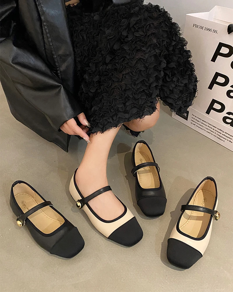 Summer Shoes Ladies Female Footwear Ballerinas Woman 2024 Low Heels Soft Shallow Mouth Black Flats Dress Ballet New Rome Mary Ja