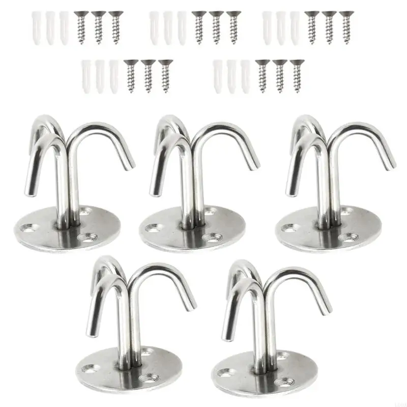  Triple Hook Ceiling Hangers Pack of 5 Rustproof for Swivels Chair Hanging