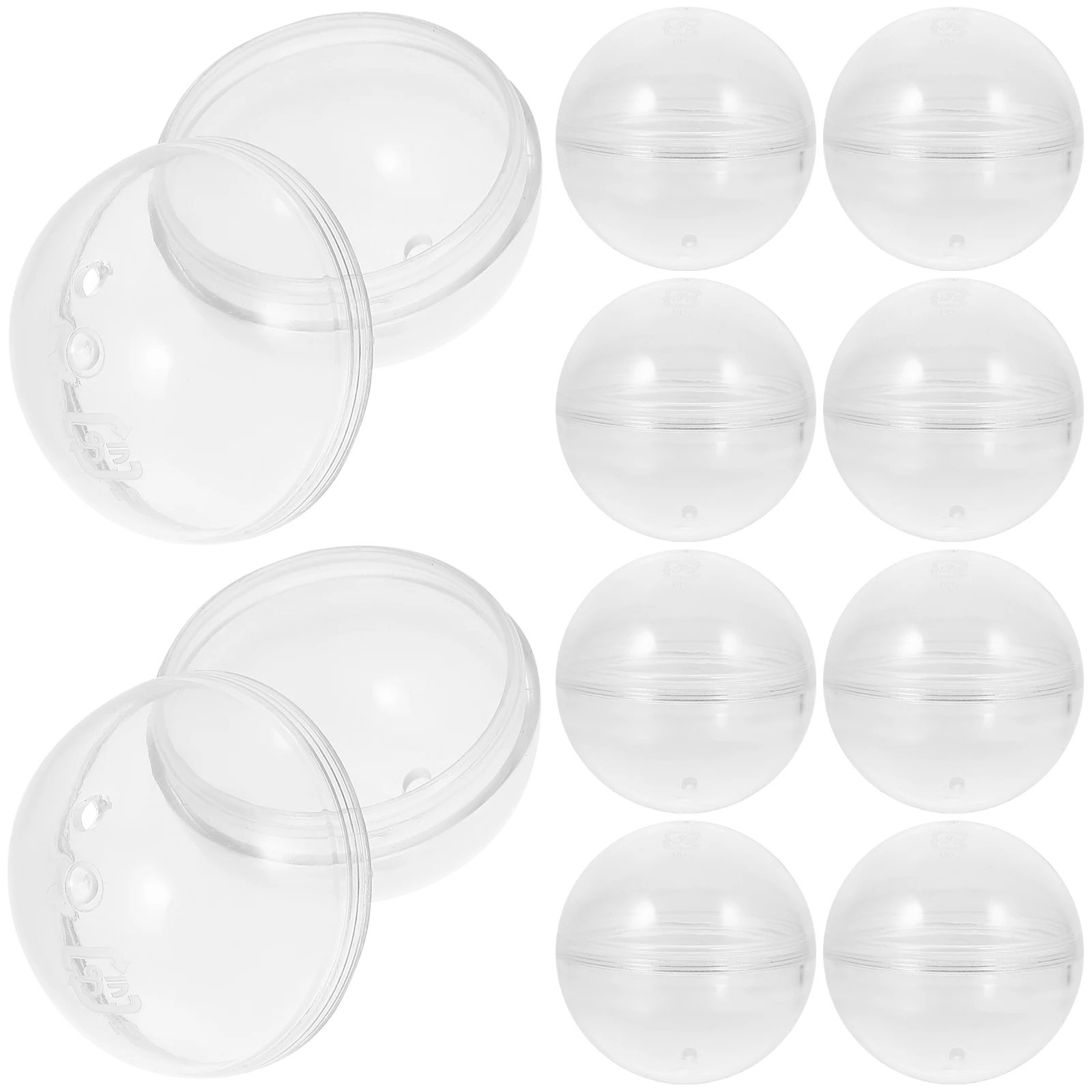 

10pcs Empty Capsules Fillable Capsules 7x7cm Transparent Holes Vending Machines Fillable Plastic Easter
