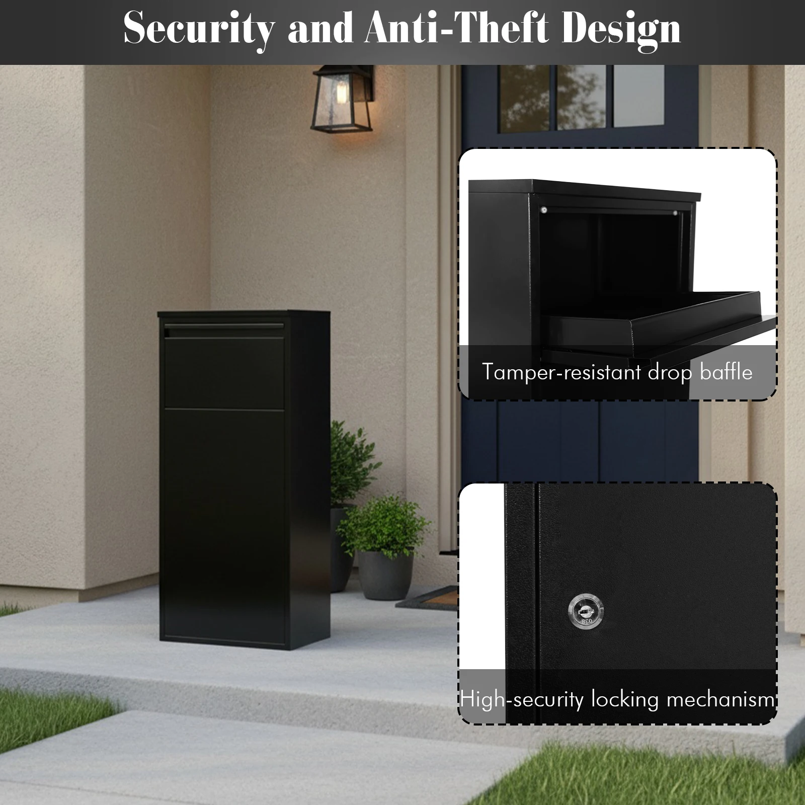 

Outdoor Parcel Delivery Box Large Capacity Anti-Theft Express Cabinet Weather Proof for House Porch Curbside