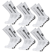 6 Pairs Soccer Socks Non Slip High Elasticity Soft Sports Grip Socks for Running Professional Competition Training