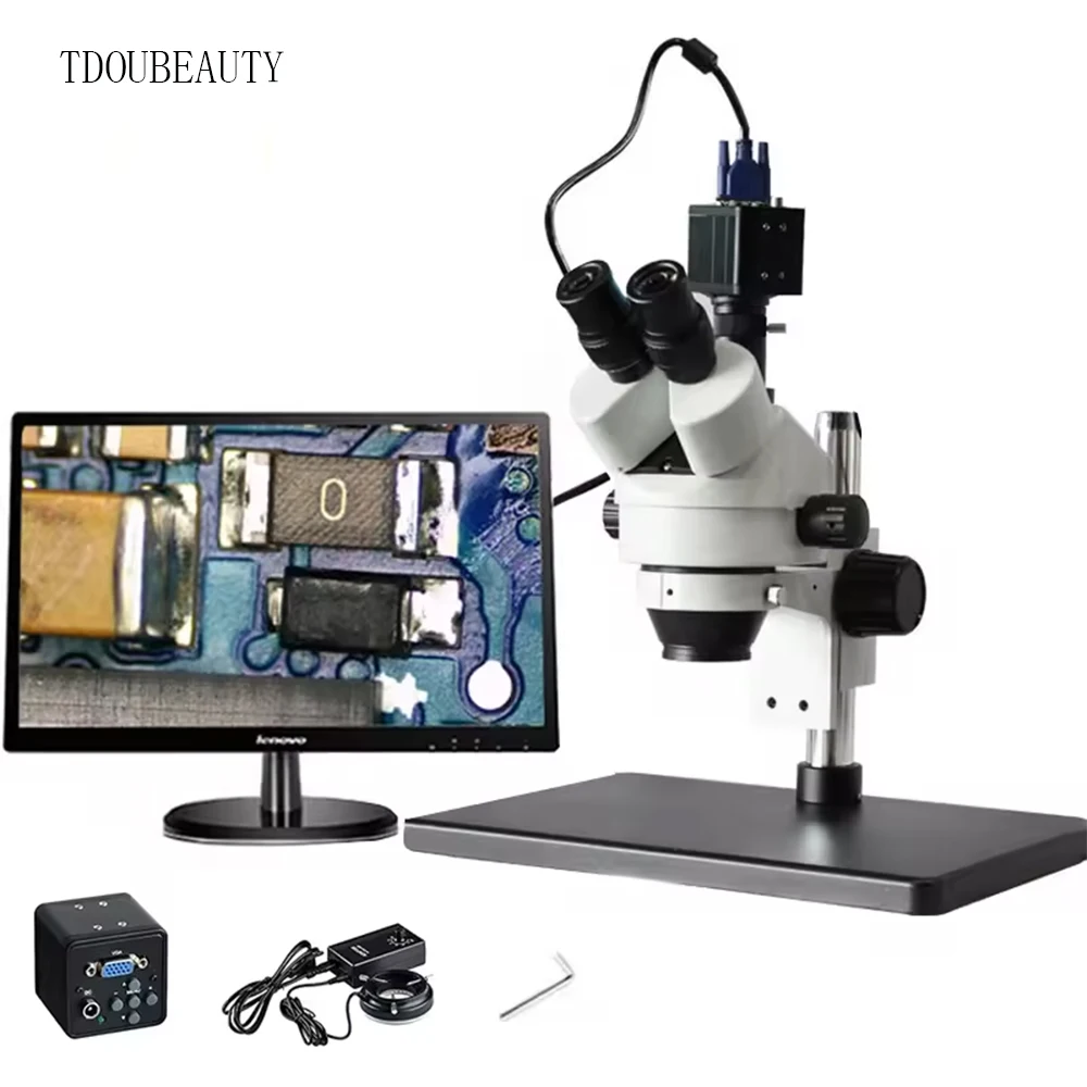 4K Ultra HD Stereo Microscope with Camera 7-45X Continuous Zoom for Jewelry Industrial Optical Phone Microscope