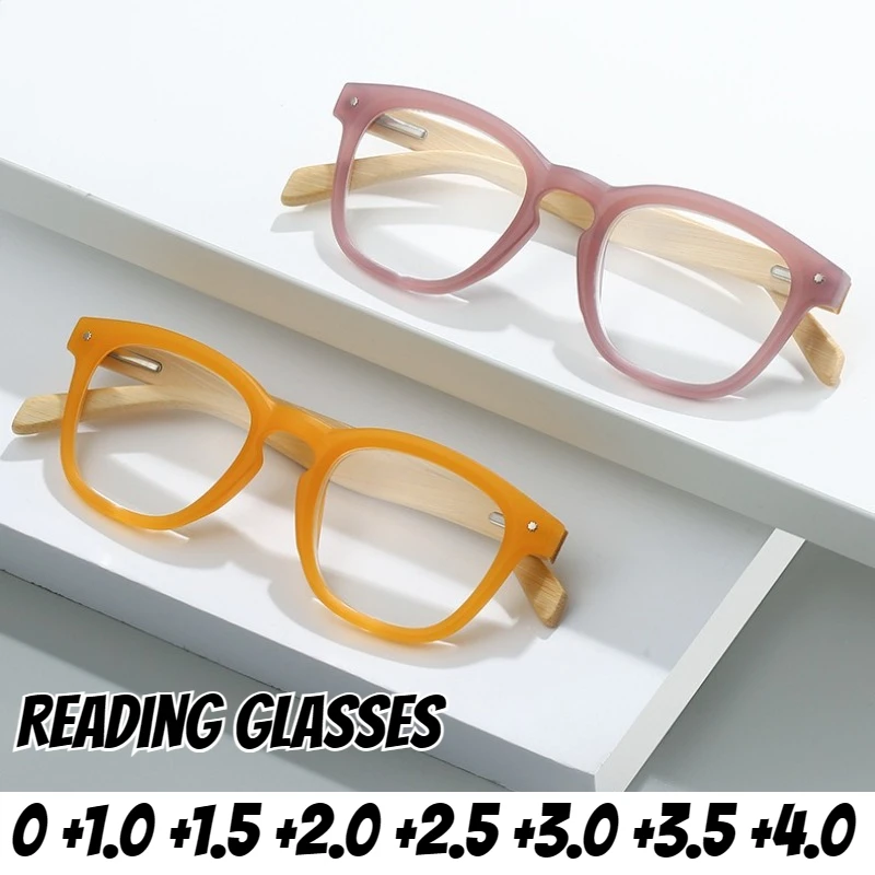 

Men Women Wooden Legs Reading Glasses Blue Light Blocking Presbyopia Eyeglasses Luxury Ultra Light Far Sight Eyewear Diopter