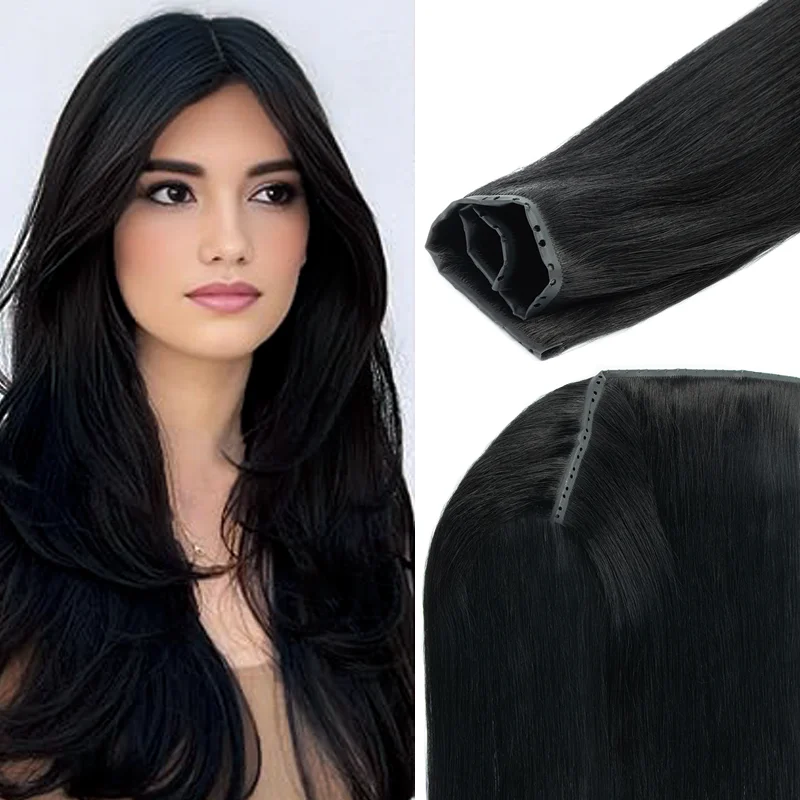 High Quality Hand Tied Butterfly Weft Bundles 40-50g Pack Invisible Flat Hole Remy Twin Tabs PU Weft No Beads adding length
