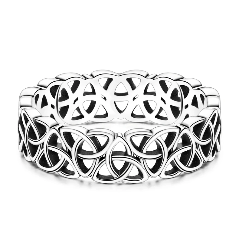 

Original 925 Sterling Silver Openwork Celtic Knot Ring For Women Girls Jewelry Birthday Anniversary Gifts