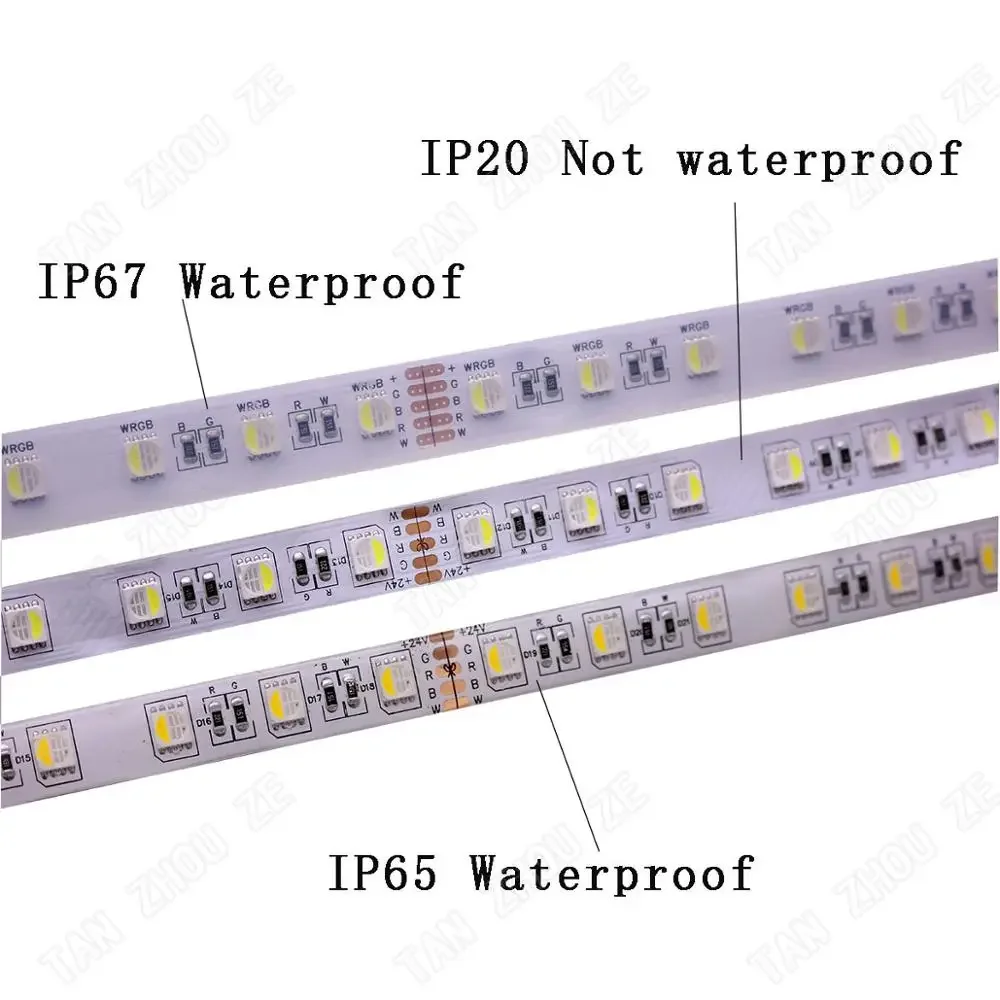 Tira de luces LED 4 en 1, 12mm, PCB, 5M, 5 en 1, RGBCCT, RGBWW, 5050, 112, 120, 96, 60leds/M, RGB + W + WW, RGBW, RGBWW, cinta de luz Led Flexible,