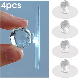 Punch-free Crystal Drawer Handle Diamond Shape Self-Adhesive Acrylic Knobs Cabinet Wardrobe Furniture Pulls Handle Hanger Hooks