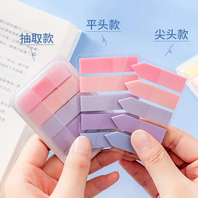 PET Transparent Index Sticky Note Sticker Student Label Sticky Note Sticker Notepad Bookmark School Supplies Kawaii Stationery