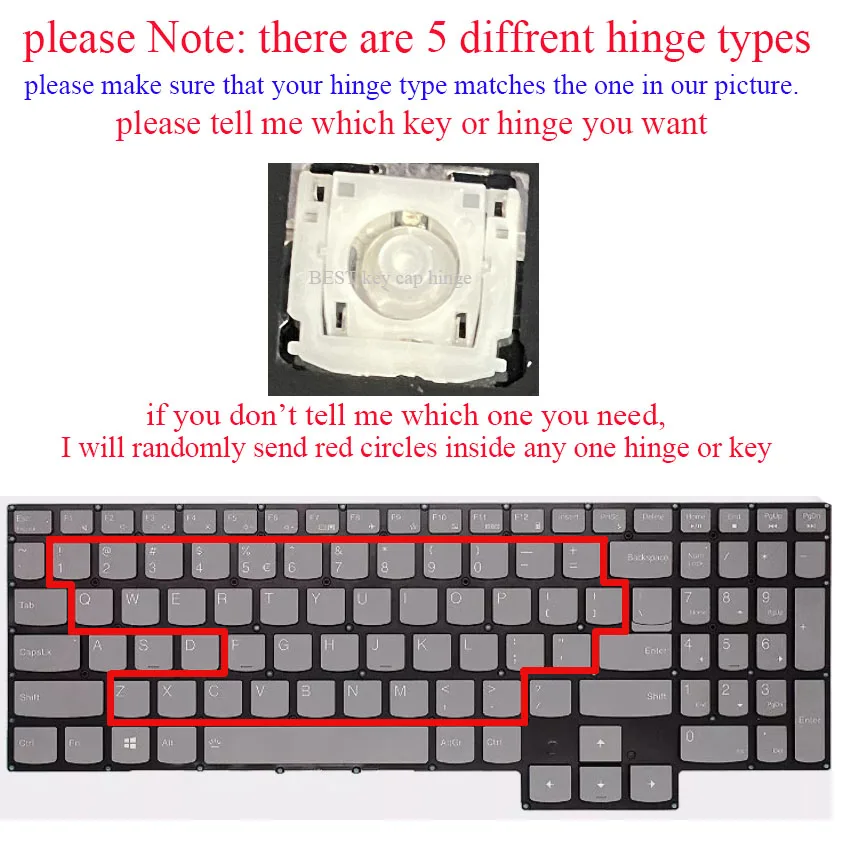 Single Key hinge Scissor Clip For Lenovo Legion S7-15ACH6 S7-15ARH5 S7-15IMH5 R9000X Y9000X Laptop Keyboard Keycap