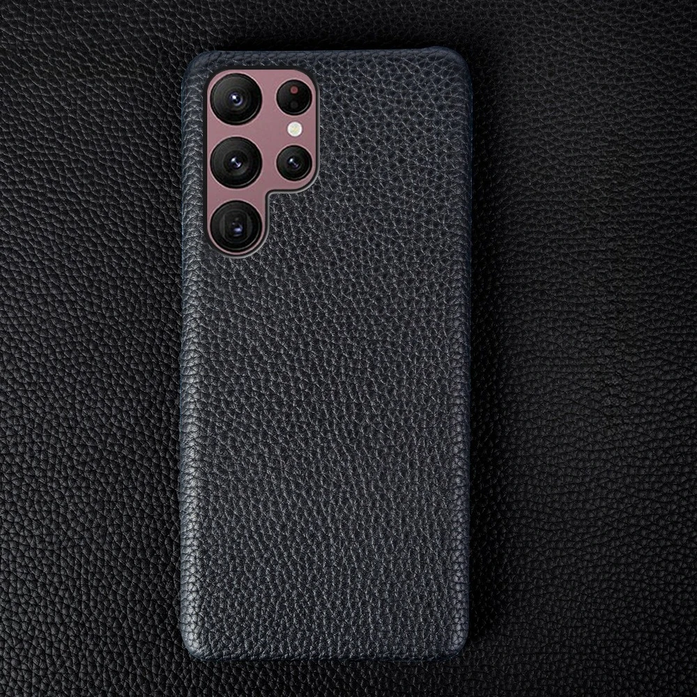 For SAMSUNG S25 CASE Genuine Leather Cases S20FE S21Ultra S22 S23 Plus phone Cover Coque Protective Shell