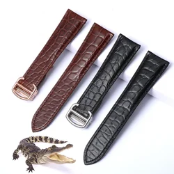 Alligator Leather Strap For Cartier Solo Tank London Genuine Leather Black Brown Watch Band  for Men and Women 16 18  20 22 24mm