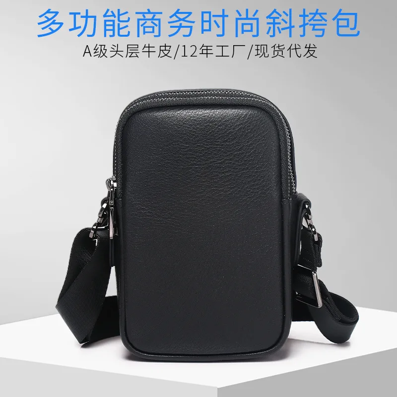 New Casual Trendy Shoulder Fashionable Men's Crossbody High-end Simple Satchel Luxury Brand Messenger Bag Men Leather Brief Case