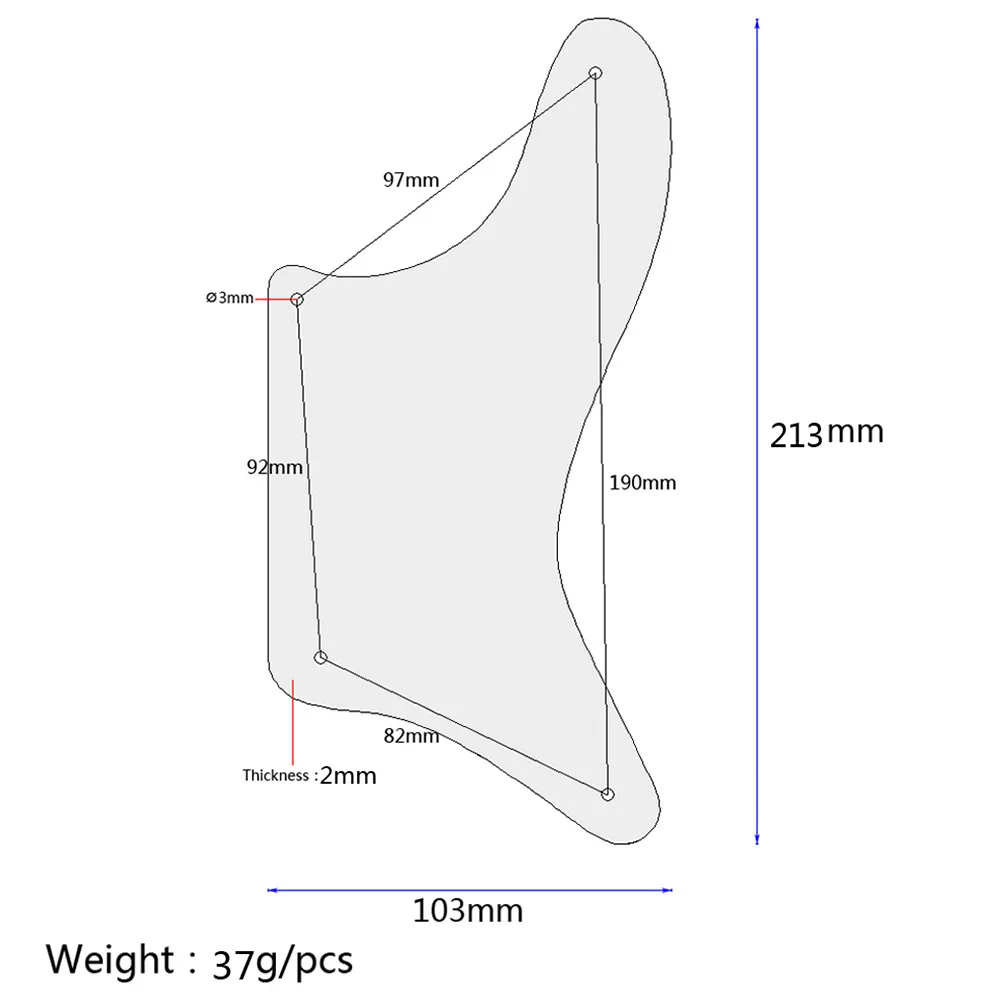 

3 Ply Electric Guitar Pickguard Scratch Plate for Tl Bass Gq217 Black Vintage Style DIY Replacement Parts Protection Backplate