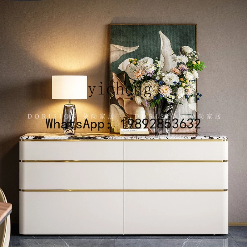 ABC  light luxury six-bucket drawer cabinet modern  dining side bedroom French bedside locker living room porch cabinet