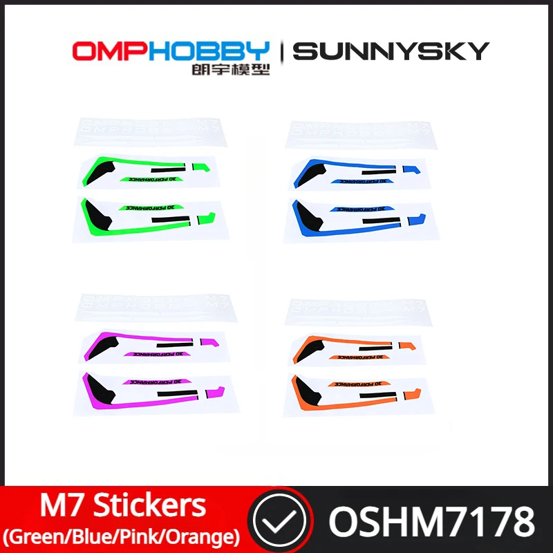 

Запасные части для радиоуправляемого вертолета OMPHOBBY M7 (зеленые/синие/розовые/оранжевые) наклейки OSHM7177 OSHM7178 OSHM7179 OSHM7180