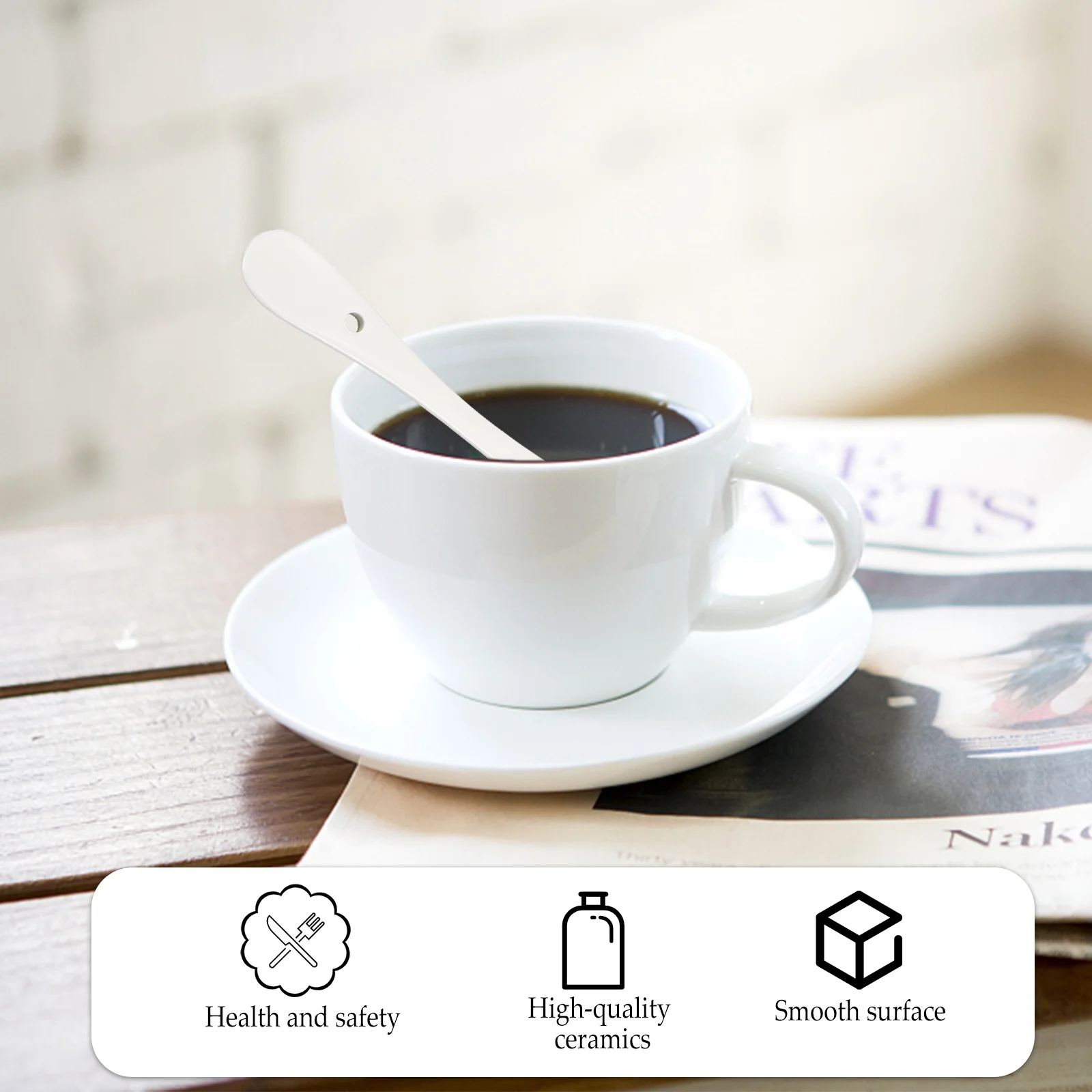 

6 шт. кофейные ложки, керамические ложки для мороженого для десертного торта, перемешивания чая, сока, кухонные инструменты, бытовые принадлежности для ресторана