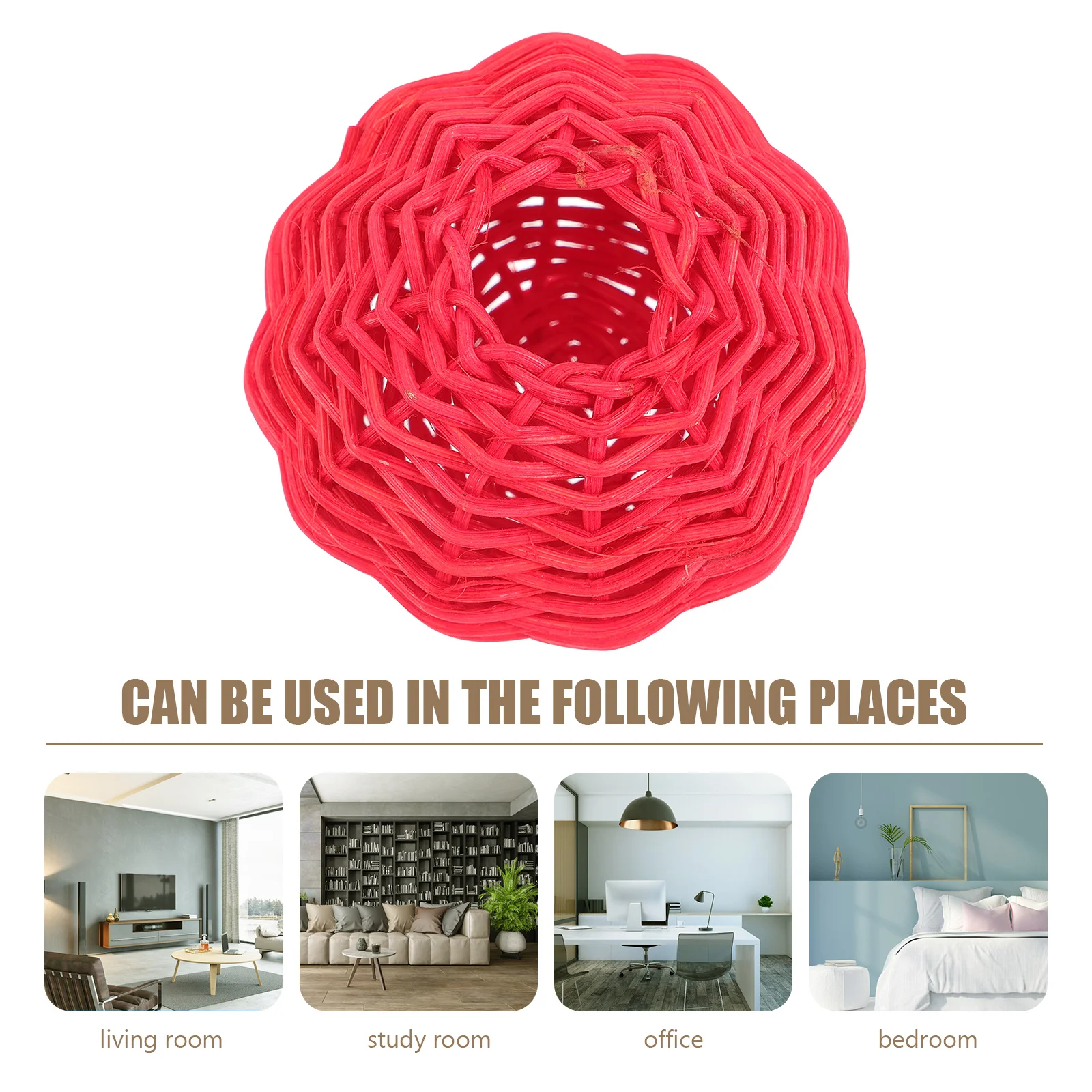 

2 pcs Woven Rattan Lamp Shade 15Cm Ceiling Light Cover For Living Room Bedroom Hotel Cafe Pendant Lighting Fixture Decor