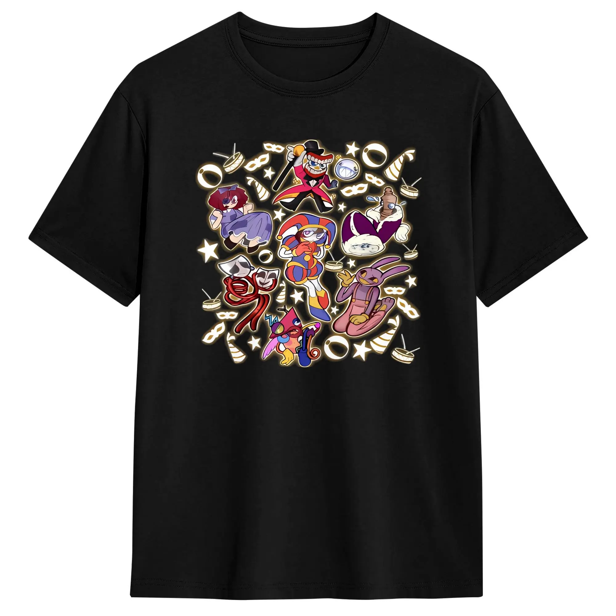 Amazing Circus Characters Men's T Shirts  Vintage Tee Shirt Short Sleeve Round Neck T-Shirts Cotton Summer Clothing