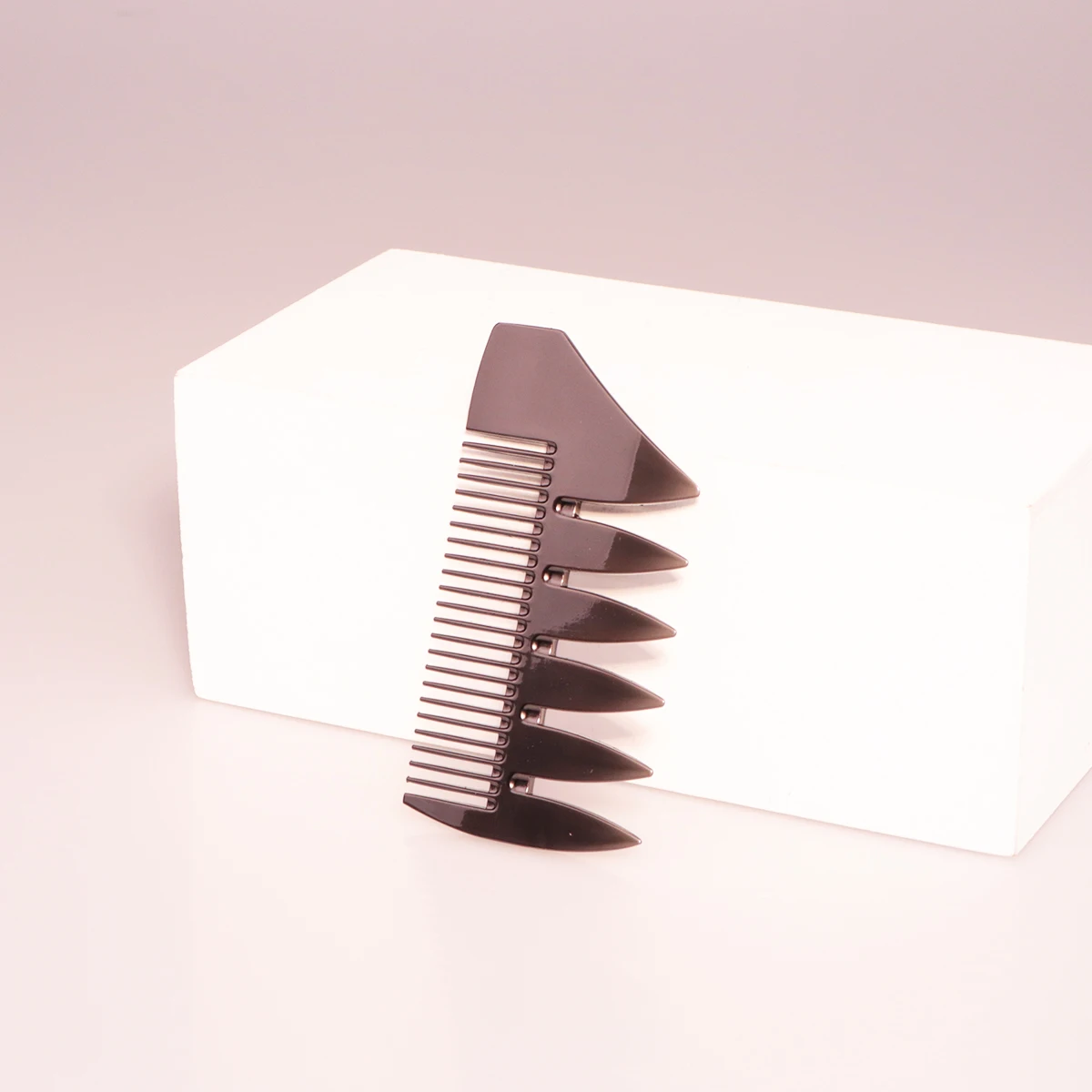 1pc stainless steel metal double-sided comb, wide toothed fine toothed comb, suitable for hair salons,special for real hair wigs