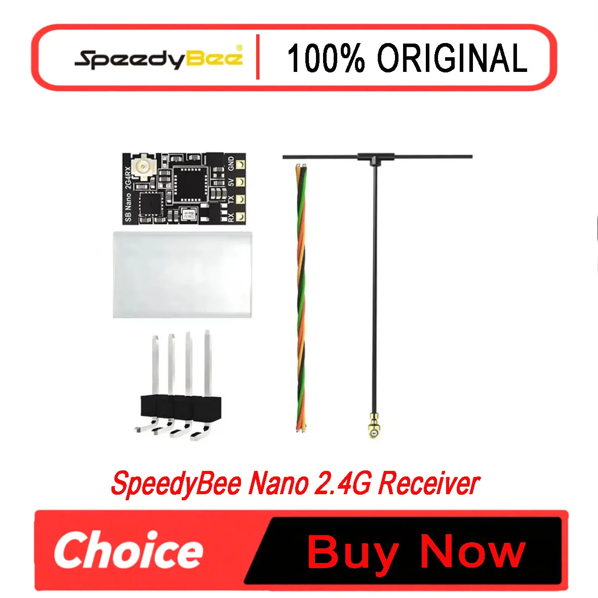 SpeedyBee Nano 2.4GHz ExpressLRS ELRS Receiver - Ultra Lightweight for FPV Freestyle Long Range Drone DIY Upgrade Parts