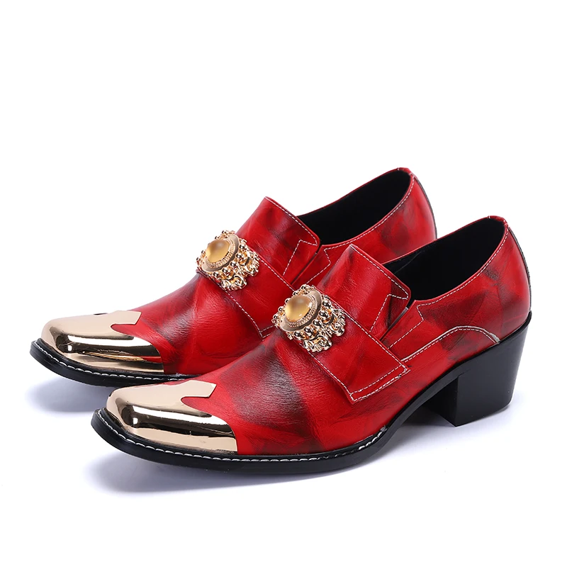 

Zapatos Plus Size Italian Style Men Shoes Male Party Wedding Shoes Metal Square Toe Man Monk Strap Genuine Leather Dress Shoes