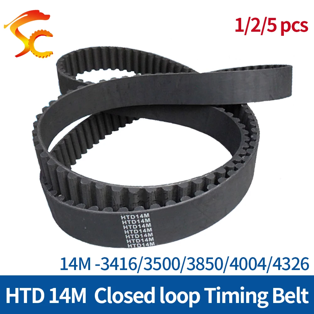 ONEFIRE 14M-3416/3500/3850/4004/4326mm Timing Belt Width 40/50/85mm Rubber  Circular Arc tooth Closed Loop Belt