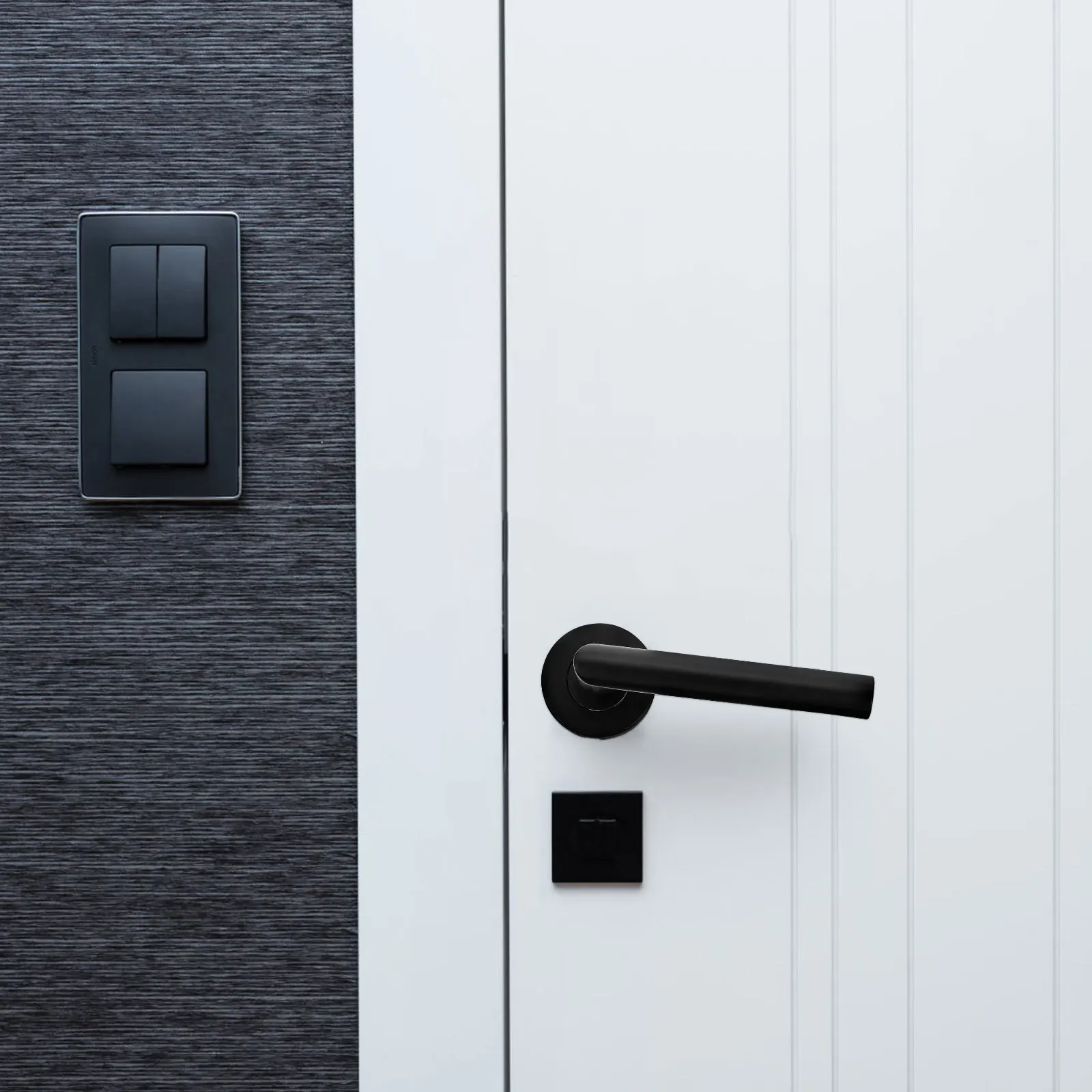 1 مجموعة كتم أقفال الأبواب الفولاذ المقاوم للصدأ قفل الحمام الداخلي للأبواب اليسرى أو اليمنى L شكل المنزل قفل غرفة نوم منفصل #6