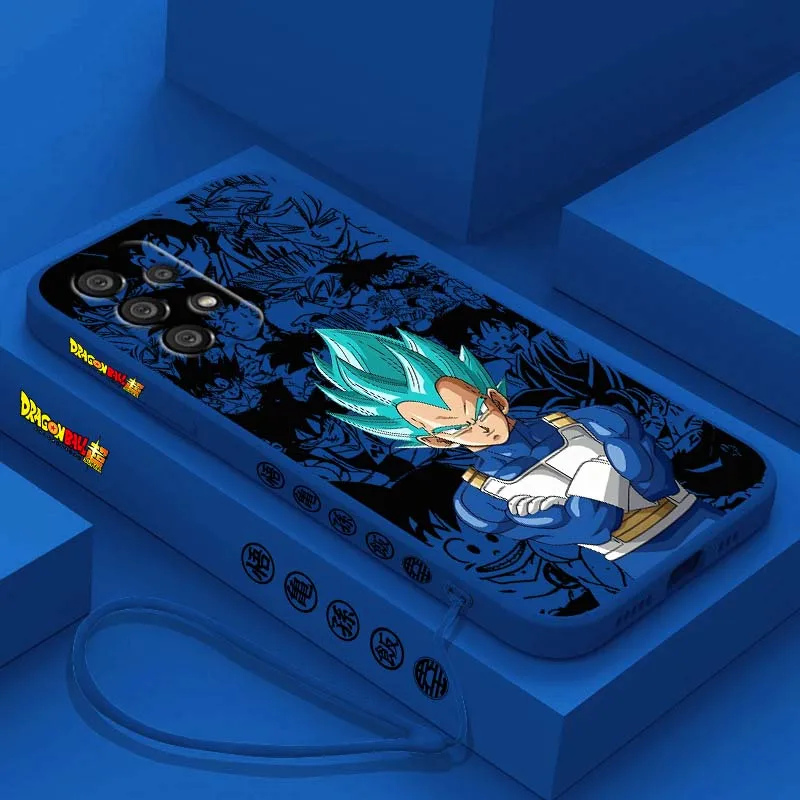 Anime D-Dragon Ball Saiyan For Samsung Galaxy A71 A55 A54 A53 A51 A17 A16 A07 A06 A05 5G Liquid Left Rope Phone Case Cover