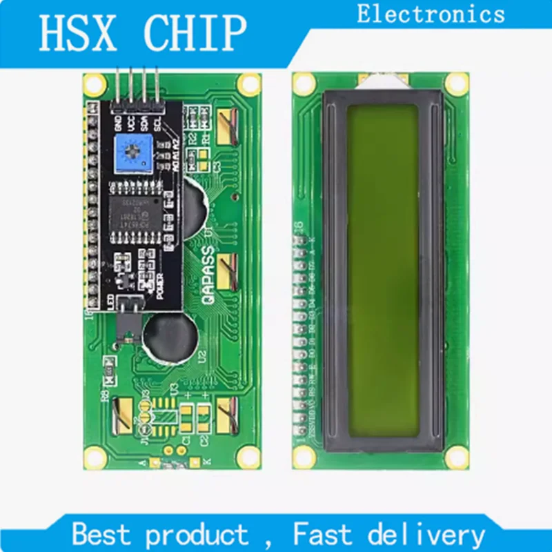 LCD1602 1602 LCD Module Blue / Yellow Green Screen 16x2 Character LCD Display PCF8574 IIC I2C Interface 5V For Arduino