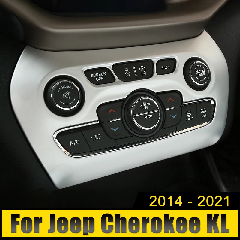 For Jeep Cherokee KL 2014 2015 2016 2017 2018 2019 2020 2021 Car Central Control Air-Conditioning Knob Switch Frame Trim Cover