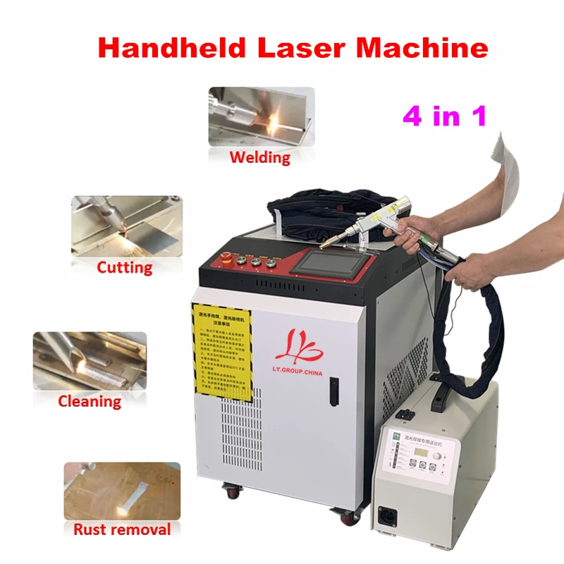 4 in 1 Fiber La-ser Welding Cutting Cleaning Soldering Machine Handheld Equipment for Metal Oxides on Stainless Steel Surfaces