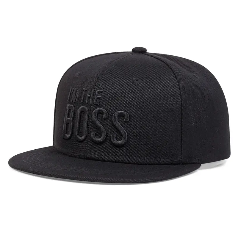 Unisex I \'M THE BOSS Letter Embroidery Hip-hop Hats Outdoor Adjustable Casual Baseball Caps Sunscreen Hat