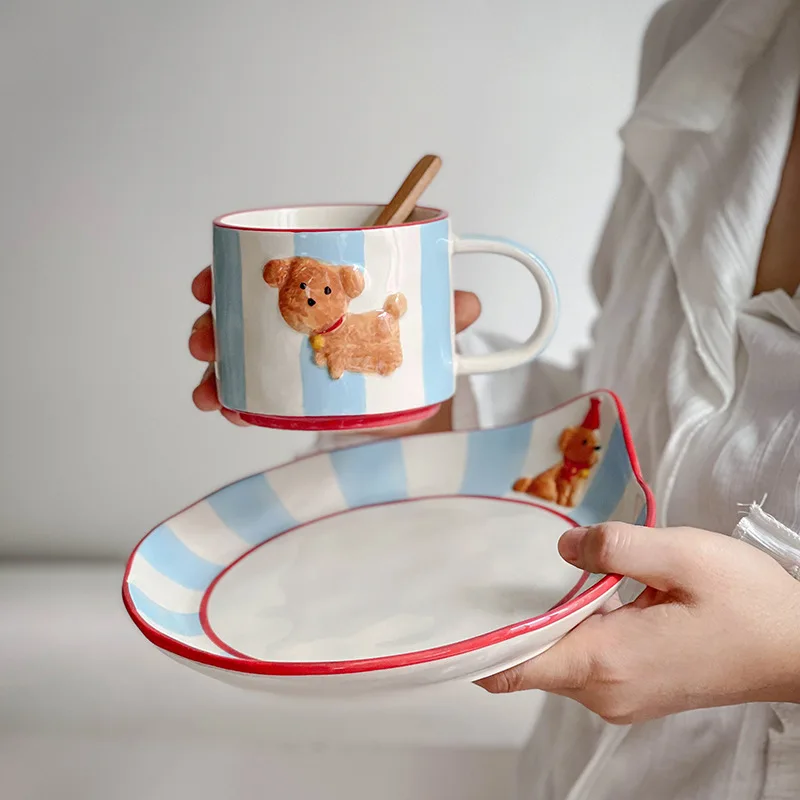 

Cartoon Dog Coffee Cup Gentle Milk Coffee Breakfast Milk Mug Ceramic Cup Couple Cup Gift Juice Cold Drinkware Microwave Safe