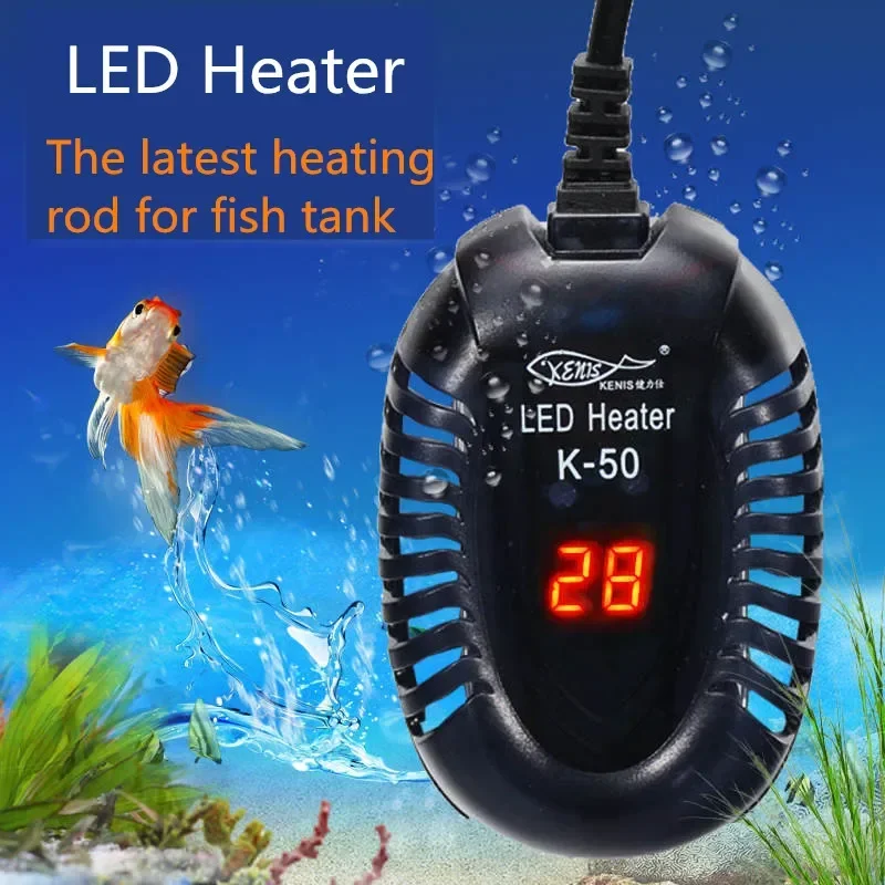 Mini Aquarium Heater Fish Tank Heater Thermostat Temperature Adjustable 25w 50w 100w  Turtle Heater Safe Tank Heater  ﻿