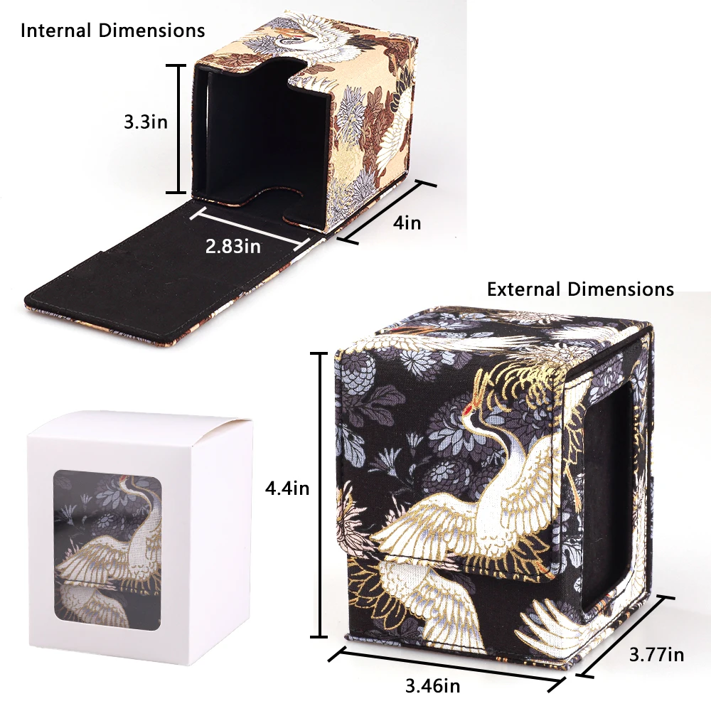 Card Deck Box for MTG Commander-Patented Design,Commander Display,Fits 100+/160+ Double-Sleeved Cards,35pt Card Brick&Dice Tray