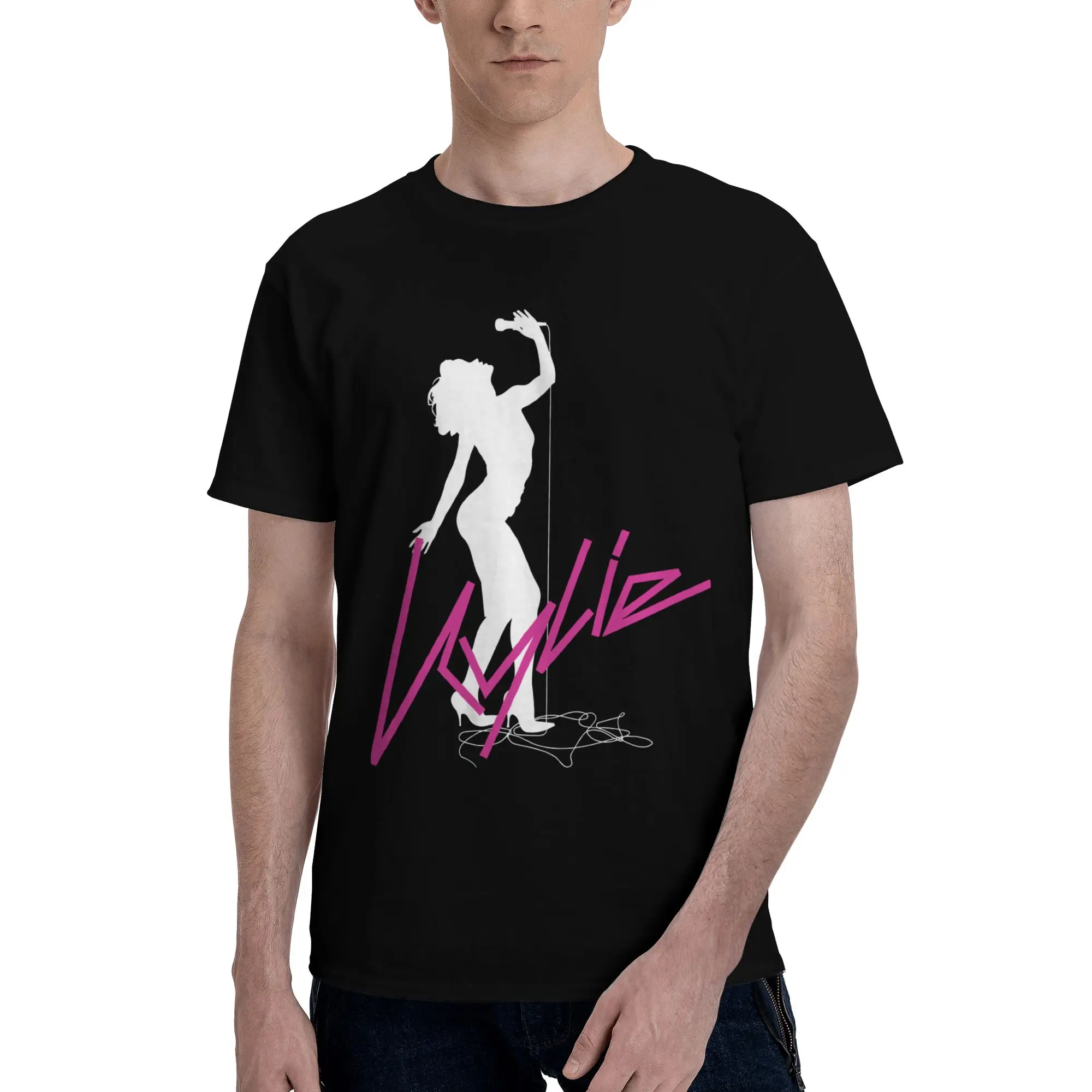 Kylie Minogue Fever 20th Anniversary White Short Style Reversible T-shirt Business Casual Shirt