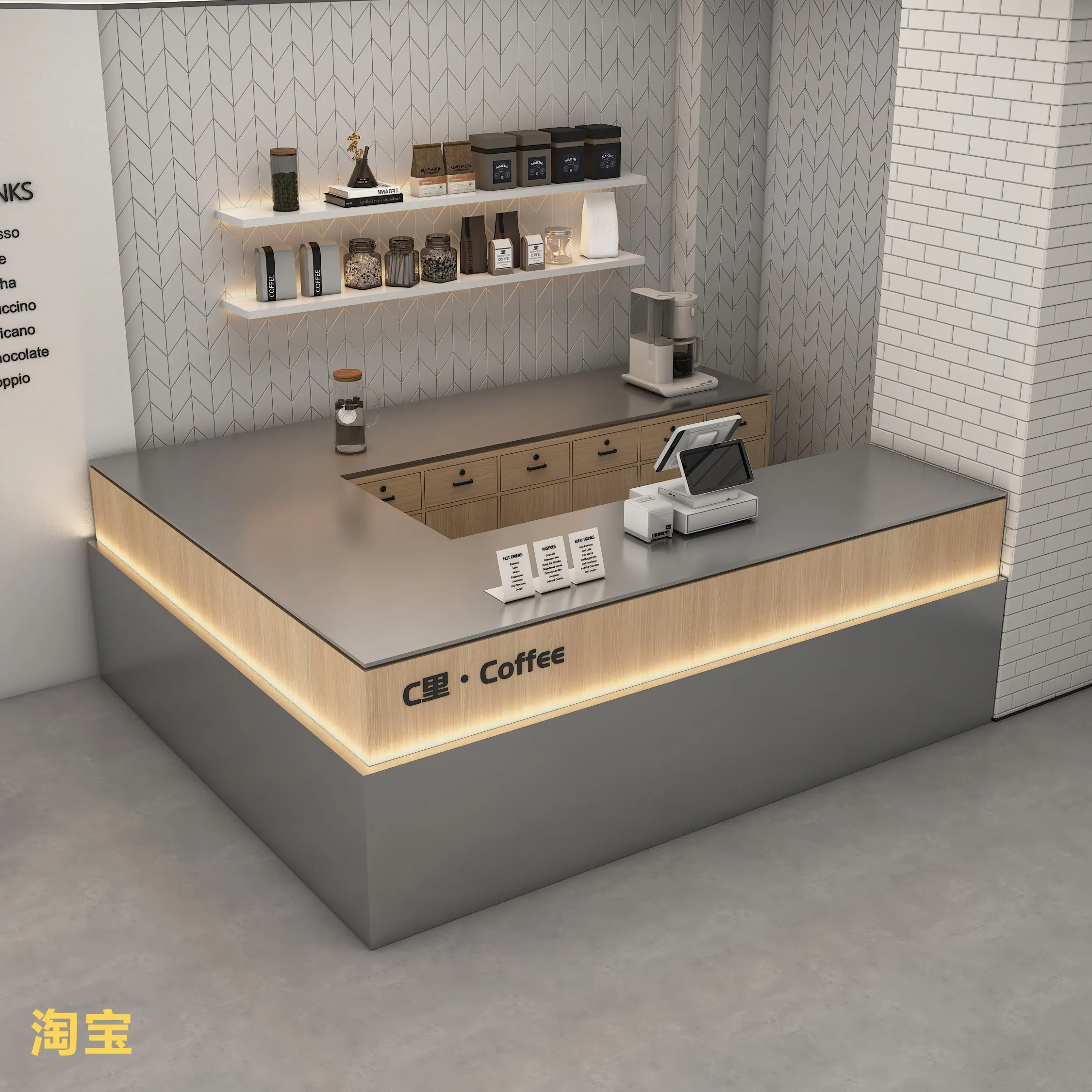 Flower Shop Operation Table Flower Bag Flower Table Coffee Shop Cashier Bar Milk Tea Bar Fruit Shop Cashier Washing And Cutting