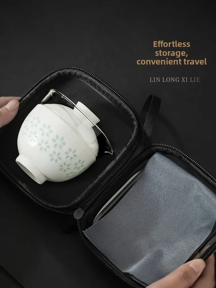 

Portable Outdoor Travel Tea Set Yangliyu Porcelain Personal Drinking Equipment Carry-On Teapot And Cup by Tang Feng