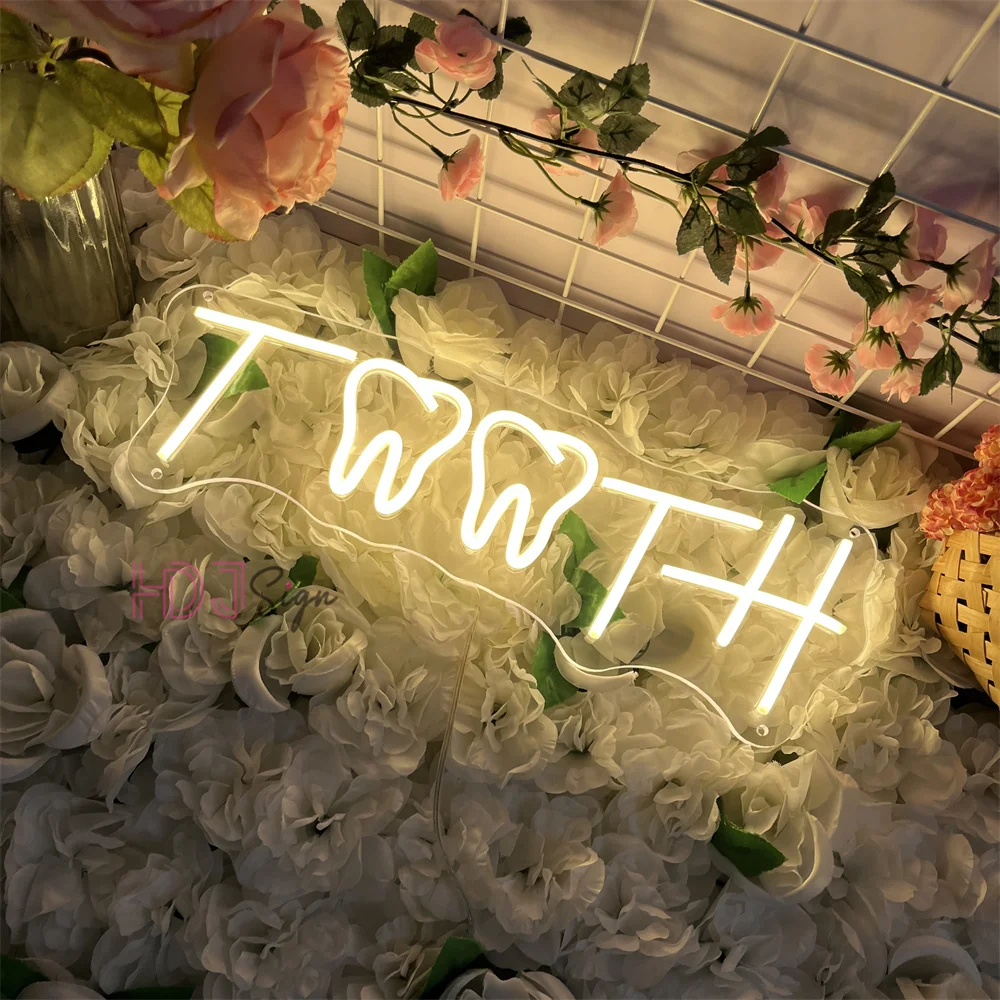 Tooth Neon Sign Led Wall Dentist's Office Room Decor for Dental Clinic Decoration Neon Light Signs Beauty Solon Business Lights