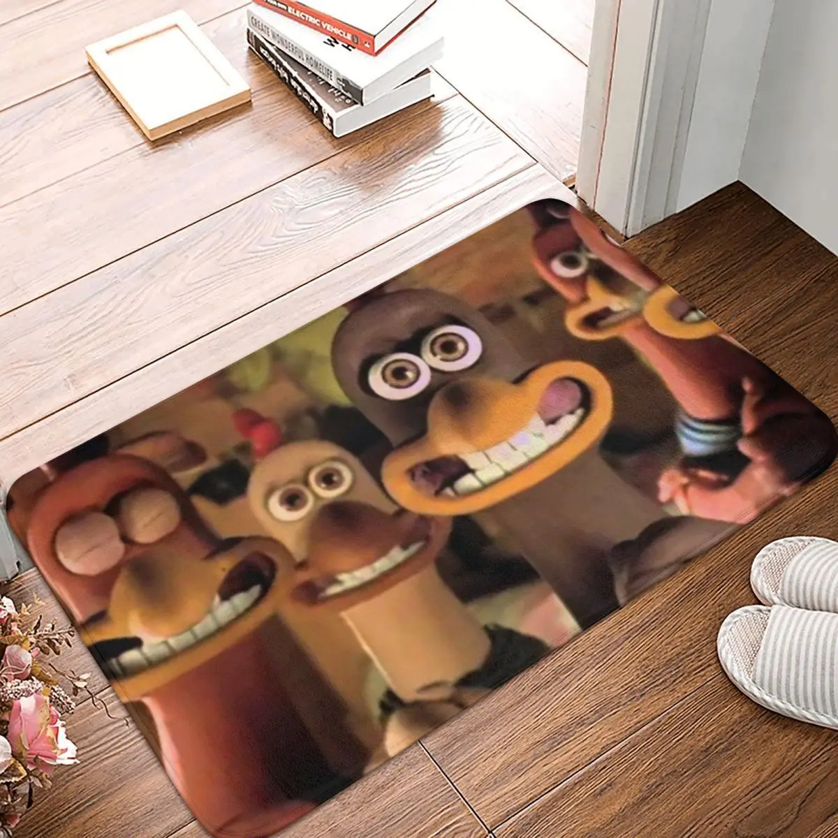 Chicken Run Anti-Slip Doormat Living Room Mat Cool Floor Carpet Welcome Rug Bedroom Decorative