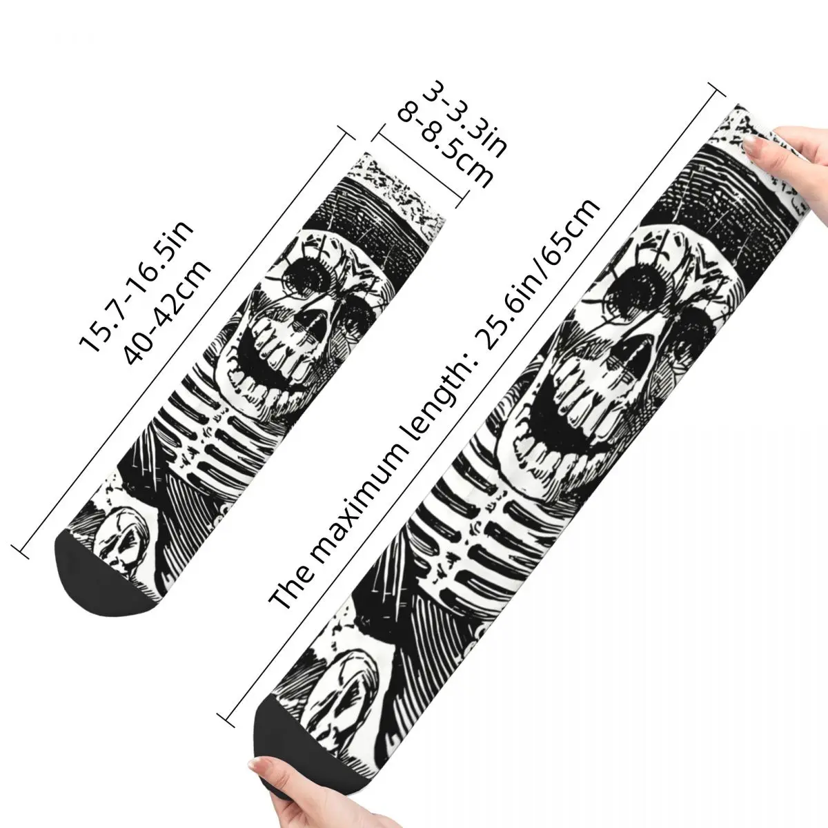 MMMCMXCIX Funny Men\'s Socks Vintage Day Of The Dead Mexico Skull Hip Hop Novelty Crew Sock Gift Pattern Printed