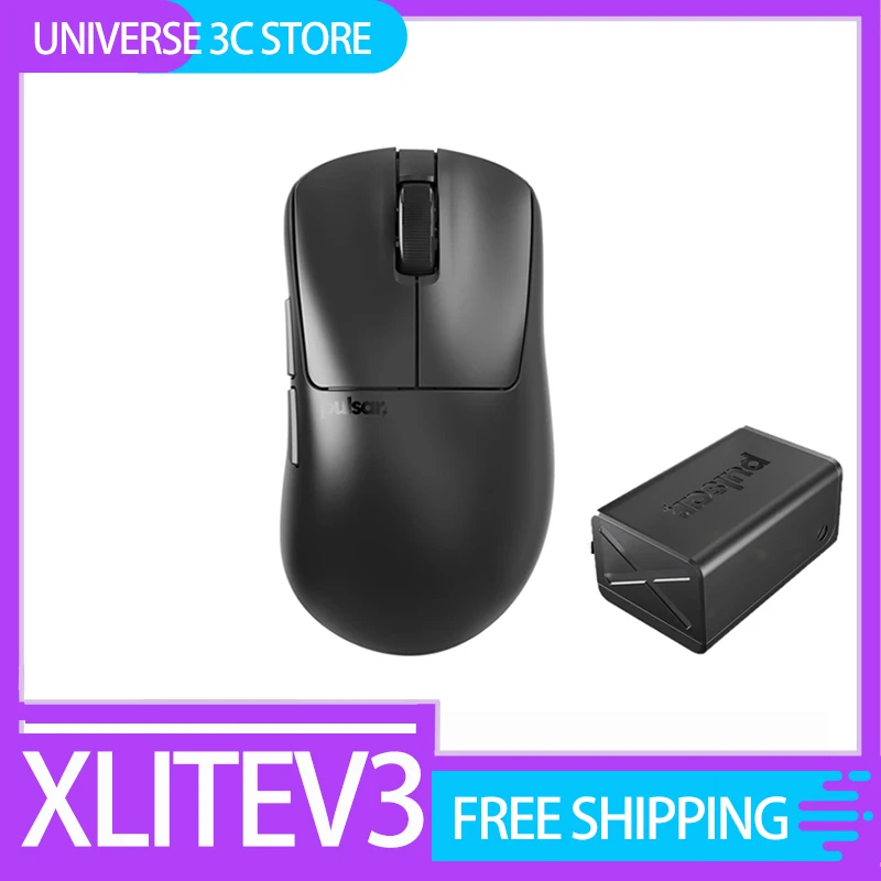 Pulsar Xlite V3 Wireless mouse 4K receiver PAW3395 26000dpi with OLED screen ergonomic esports gaming mouse Accessories gift