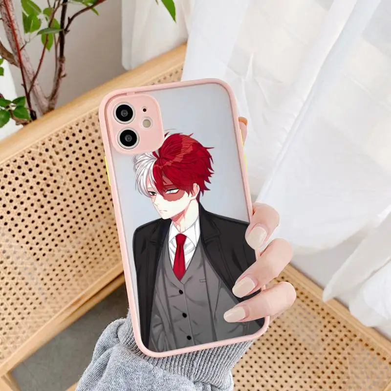 TOPLBPCS Shoto Todoroki Phone Case for iPhone X XR XS 7 8 Plus 11 12 13 pro MAX 13mini Translucent Matte Case