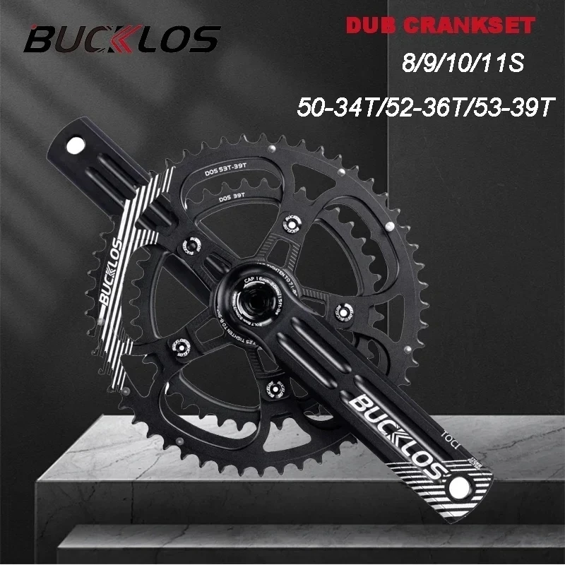 

BUCKLOS 165/170/175mm Crankset 8/9/10/11S Bicycle Double Chainring 10/11Speed Cranks Arms for Bicycle Speed 50-34T 52-36T 53-39T