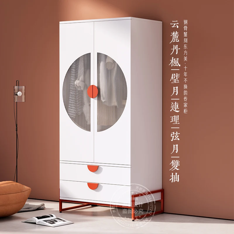 single door narrow wardrobe iron wardrobe steel bedroom small apartment children  storage independent steel frame wardrobe