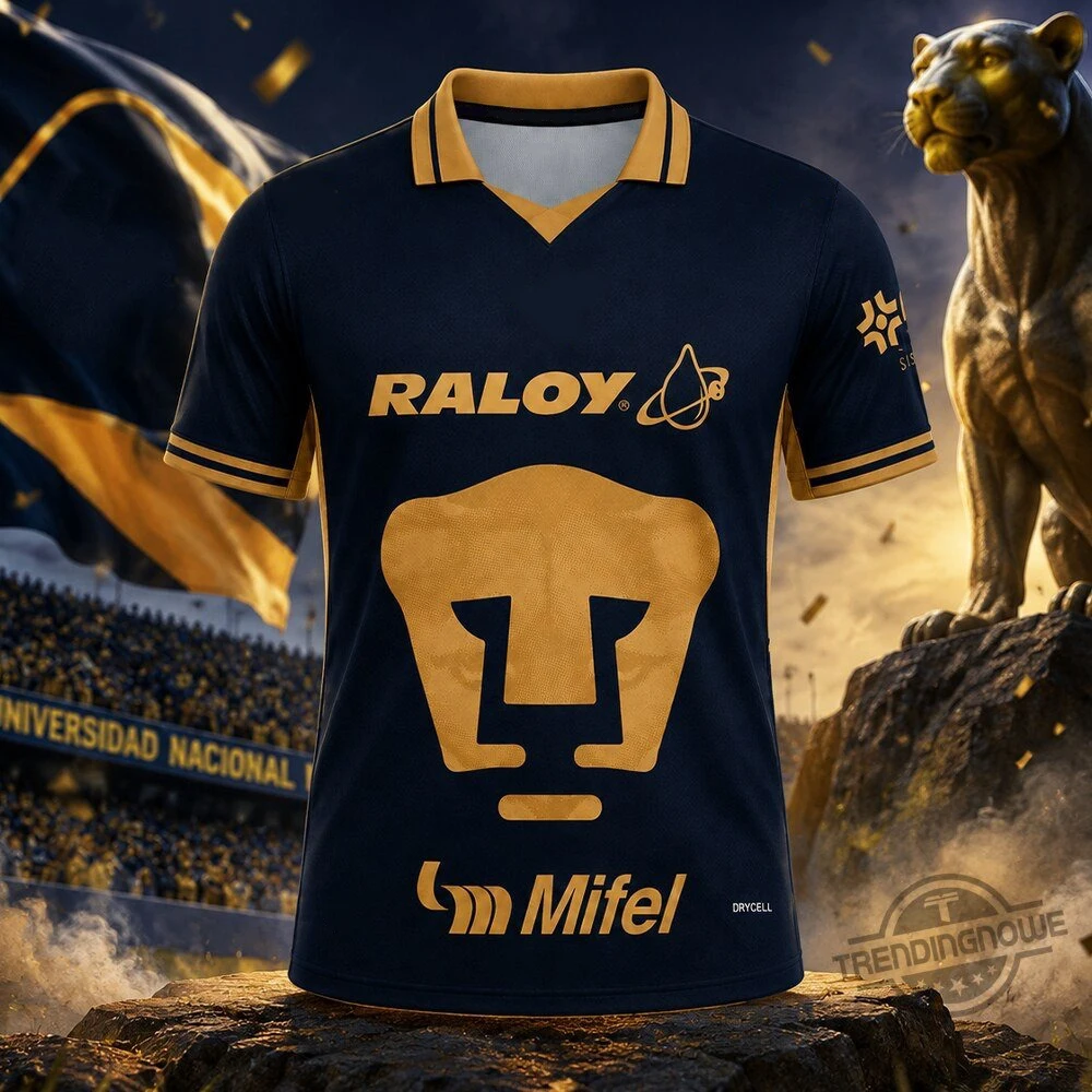Deep Navy Blue UNAM 2026-27 Jersey With A Striking Gold Polo Collar Trendy Casual Quick-drying Sports T Shirt Family Matching