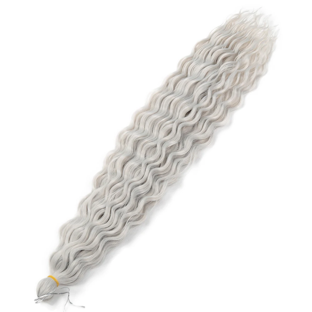 Water Wave Braiding Hair Ariel Curl Ocean Wave Synthetic Crochet Hair Red Pink Omber Smooth Wavy Hair Extension Alibaby image 3