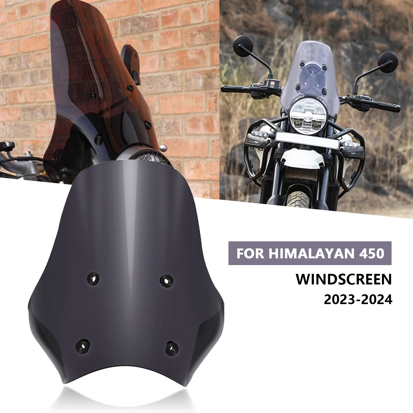 

For Motorcycle Windproof Wind Screen Deflector Windshield Windscreen himalayan450 HIMALAYAN 450 2023 2024