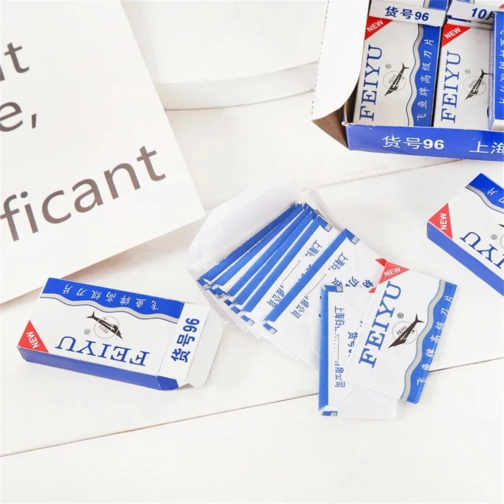 50 قطعة الفولاذ المقاوم للصدأ حافة مزدوجة شفرات حلاقة الرجال الحلاقة للحلاقة الرجال شفرة المهنية الحلاق الحلاقة أداة تهذيب اللحية #2